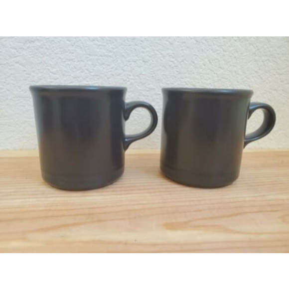 Set of 2 PFALTZGRAFF EBONY MIDNIGHT SUN Coffee Tea Mug Cup Black Stripe … - Picture 1 of 6